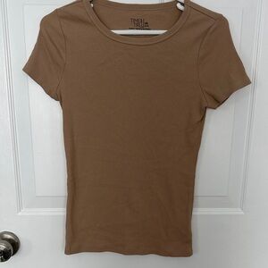 Time and Tru Women's Brown Short Sleeve Tee